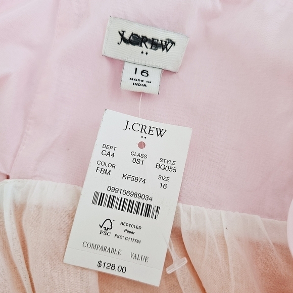 New! J. Crew Colorblock Tie Back Tiered Cotton Spaghetti Strap Maxi Dress - Picture 13 of 15